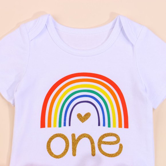 Rainbow Baby Girls 1st Birthday Tutu Outfit Set - Picture 3 of 4